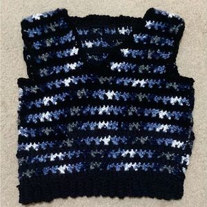 🆕🔥GORGEOUS HAND KNITTED TODDLERS VEST BLACK&BLUE&WHITE&GRAY BRAND NEW!!!